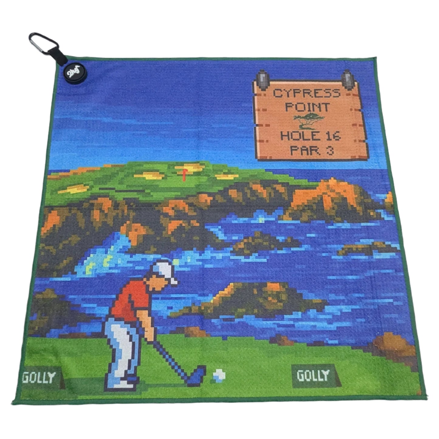 Pixel Cypress Point Hole 16 Golf Towel